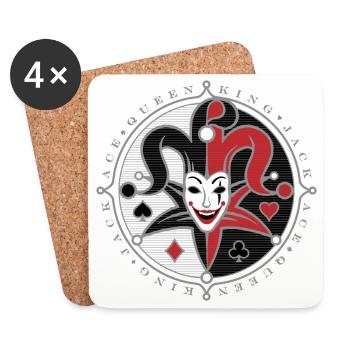 Poker JOKER - Dessous de verre (lot de 4) - blanc - Devant