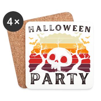 Halloween Party - Dessous de verre (lot de 4) - blanc - Devant