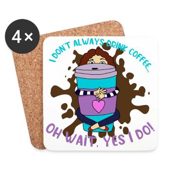 CoffeeLady - Coasters (set of 4) - white - Front