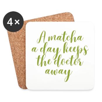 A matcha a day keeps the doctor away - Coasters (set of 4) - white - Front