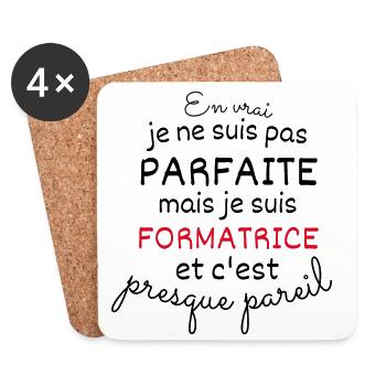 En Vrai Pas Parfaite Mais Formatrice - Dessous de verre (lot de 4) - blanc - Devant