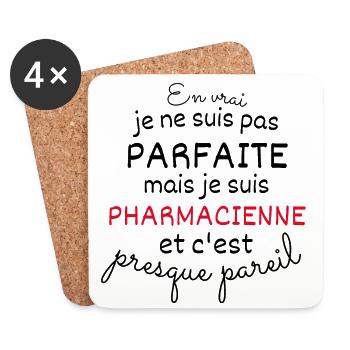 In real not perfect but pharmacist - Coasters (set of 4) - white - Front