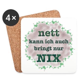 nett kann ich auch bringt nur nix - Untersetzer (4er-Set) - Weiß - Vorne