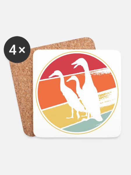 Running duck duck breeding duck breeder duck duck breeder duck - Coasters (set of 4) - white