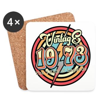 1973 Vintage - Untersetzer (4er-Set) - Weiß - Vorne