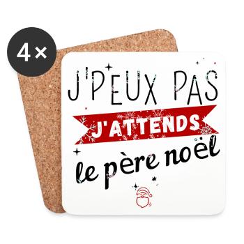 J Peux Pas J attends le père noel - Dessous de verre (lot de 4) - blanc - Devant