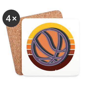 Basketball Sport Retro - Untersetzer (4er-Set) - Weiß - Vorne