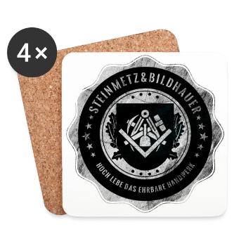 Stonemason, sculptor, craft, guild coat of arms - Coasters (set of 4) - white - Front
