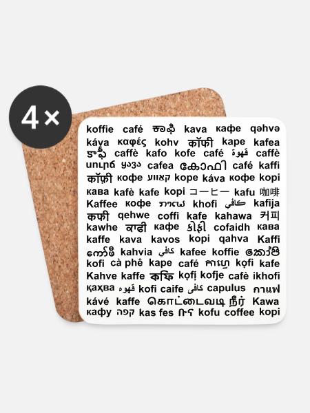 World of Coffee - Coasters (set of 4) - white