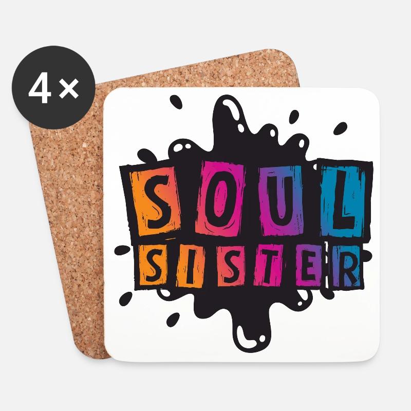 Âme sœur - Dessous de verre (lot de 4) - blanc