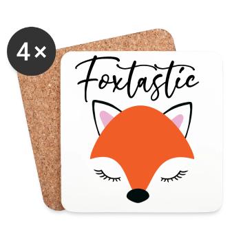 Foxtastic Fox Vixen Gift - Coasters (set of 4) - white - Front
