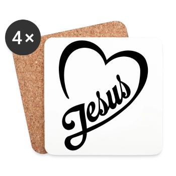 Jesus Christus von Nazareth Glaube Bibel Jesus - Untersetzer (4er-Set) - Weiß - Vorne