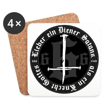 Lieber ein Diener Satans, als ein Knecht Gottes - Untersetzer (4er-Set) - Weiß - Vorne