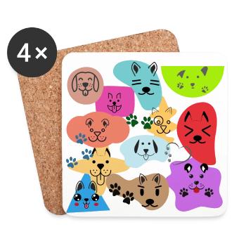 J’aime les chiens sans texte - Dessous de verre (lot de 4) - blanc - Devant