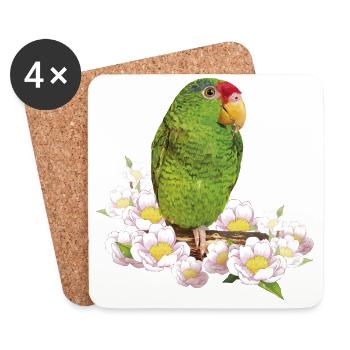 The Tamaulipas parrot - Coasters (set of 4) - white - Front