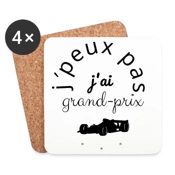 J'Peux pas j'ai Grand prix noir - Dessous de verre (lot de 4) - blanc - Devant