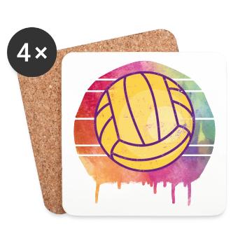 Volleyball Kunst - Untersetzer (4er-Set) - Weiß - Vorne