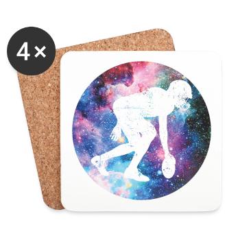 Joueur de football américain - Dessous de verre (lot de 4) - blanc - Devant
