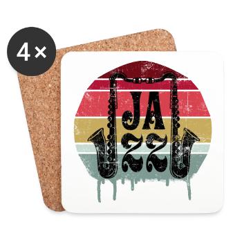 Jazz Music Retro - Coasters (set of 4) - white - Front
