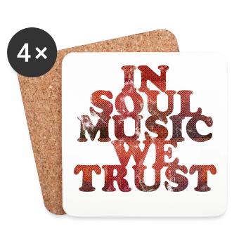 Dans la musique soul en qui nous avons confiance - Dessous de verre (lot de 4) - blanc - Devant