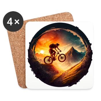 Mountainbike BMX MTB Fahrrad Street Trial Outdoor - Untersetzer (4er-Set) - Weiß - Vorne