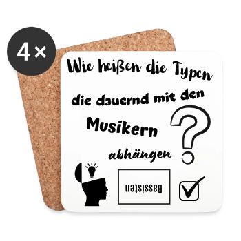 Bassisten hängen mit Musikern ab. - Untersetzer (4er-Set) - Weiß - Vorne
