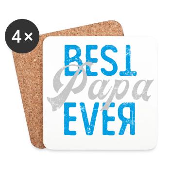 Best Papa ever Father Gift - Coasters (set of 4) - white - Front