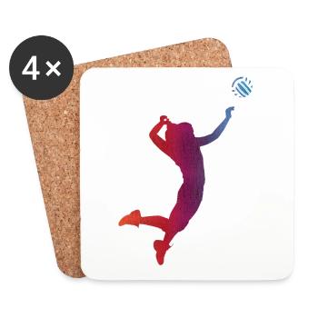 Volleyball female silhouette - Untersetzer (4er-Set) - Weiß - Vorne
