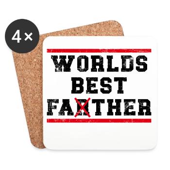 Worlds best Father - Untersetzer (4er-Set) - Weiß - Vorne