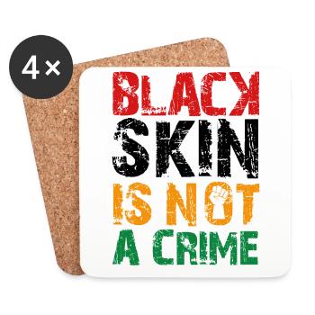 La peau noire n’est pas un crime - Dessous de verre (lot de 4) - blanc - Devant