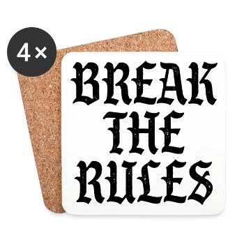 Break the Rules - Coasters (set of 4) - white - Front
