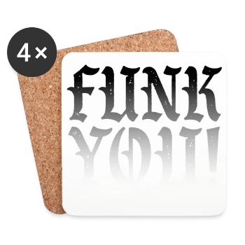 Funk you - Untersetzer (4er-Set) - Weiß - Vorne