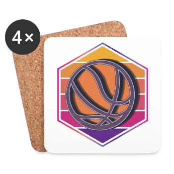 Basketball Silhouette - Coasters (set of 4) - white - Front