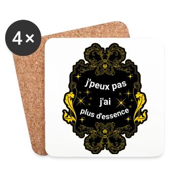 j'peux pas j'ai plus d'essence - Dessous de verre (lot de 4) - blanc - Devant