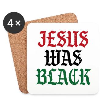 Jésus était noir - Dessous de verre (lot de 4) - blanc - Devant