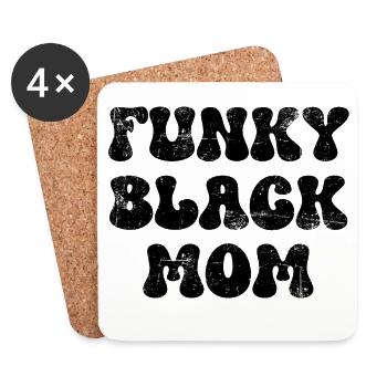 Funky Black Mom - Dessous de verre (lot de 4) - blanc - Devant