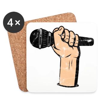 Microphone Retro - Coasters (set of 4) - white - Front