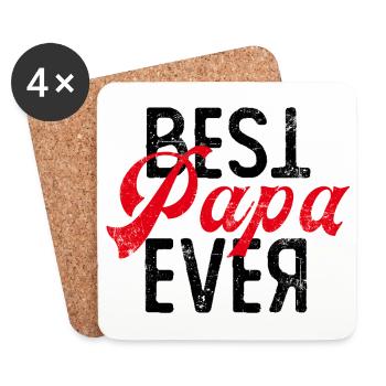 Best Papa ever Father Gift - Coasters (set of 4) - white - Front
