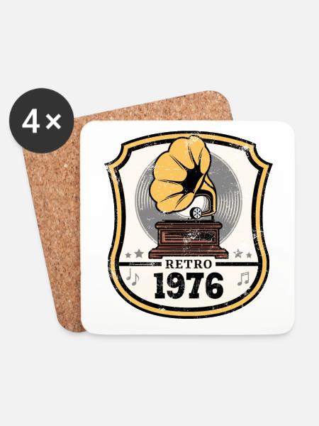 Retro 1976 - Untersetzer (4er-Set) - Weiß