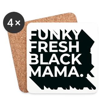Funky Fresh Black Mama - Dessous de verre (lot de 4) - blanc - Devant
