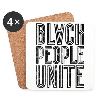Black people unite - Untersetzer (4er-Set) - Weiß - Vorne