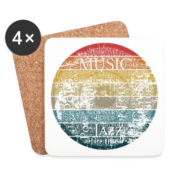 Musik Retro - Untersetzer (4er-Set) - Weiß - Vorne