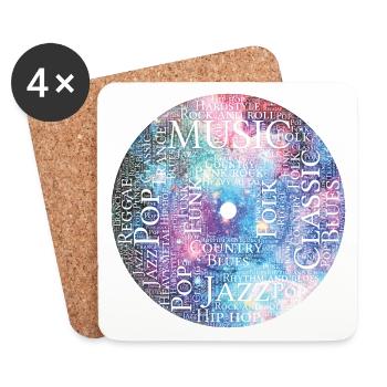 Musik Retro - Untersetzer (4er-Set) - Weiß - Vorne