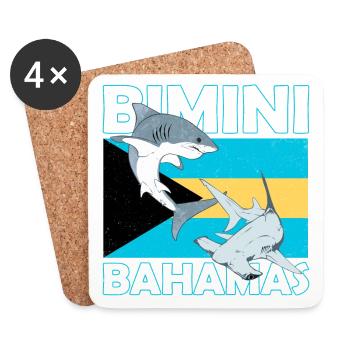 Drapeau des Bahamas Bimini - Dessous de verre (lot de 4) - blanc - Devant