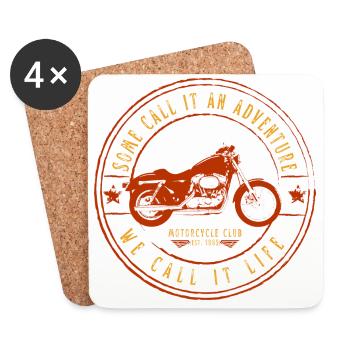 MOTORCYCLE CLUB - Vintage - Retro - Coasters (set of 4) - white - Front