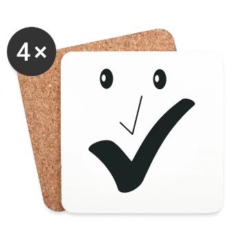 Fine smile - Fine face A04. - Coasters (set of 4) - white - Front