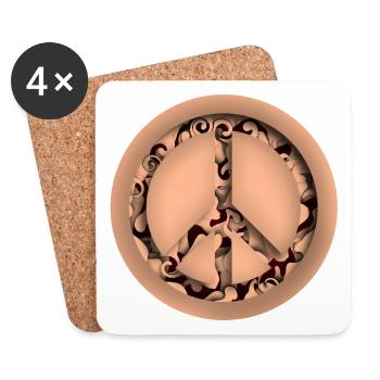 Infinity Peace - Frieden 3D Papercut Design - Untersetzer (4er-Set) - Weiß - Vorne