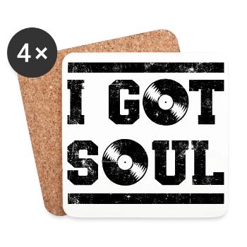 I got Soul Dj Vinyl Geschenkidee - Untersetzer (4er-Set) - Weiß - Vorne