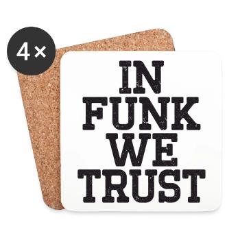 Chez Funk, nous avons confiance - Dessous de verre (lot de 4) - blanc - Devant