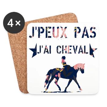 J Peux Pas J Ai Cheval femme - Dessous de verre (lot de 4) - blanc - Devant